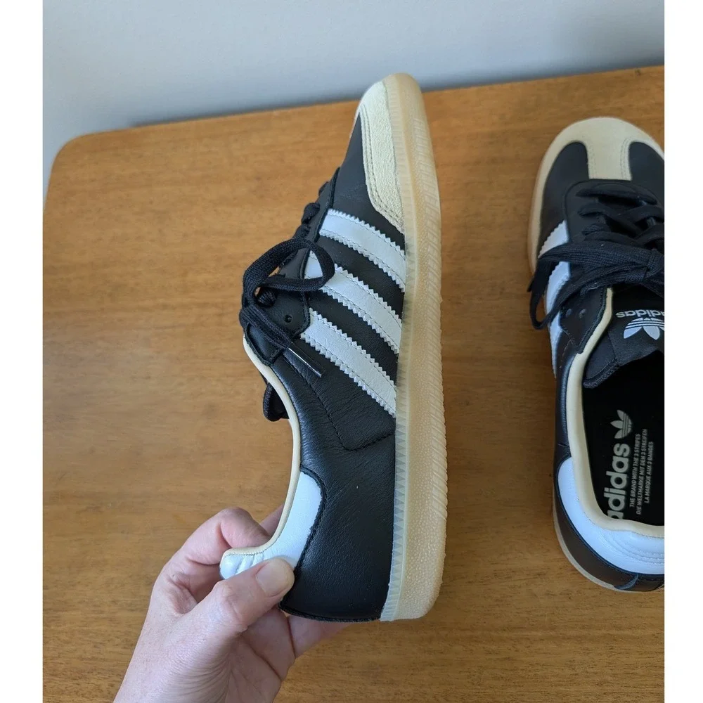Adidas Samba OG Black White Gum Leather Sneakers B75807 Mens 9 US